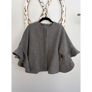 Suzy D London 3/4 Bell Sleeve Coat Made in Italy Gray Size S/M